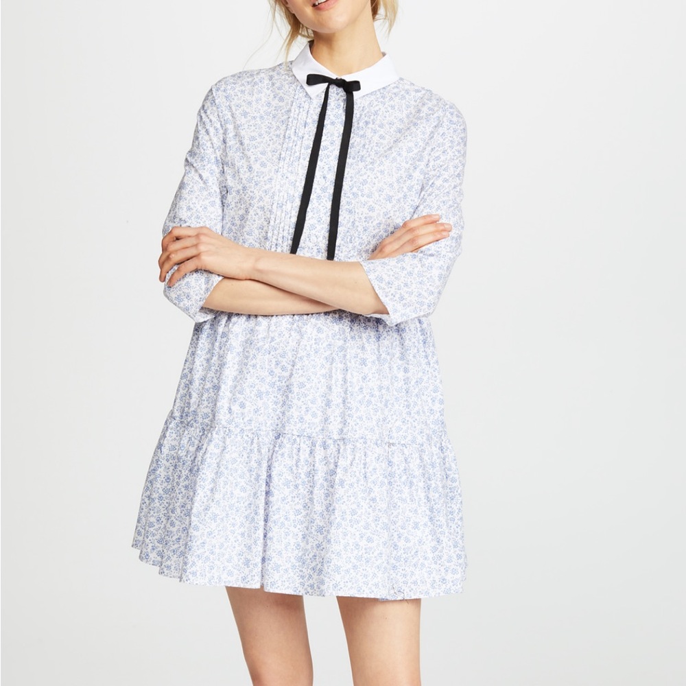 ENGLISH FACTORY Long Sleeve Pleated Dress with Collar size S